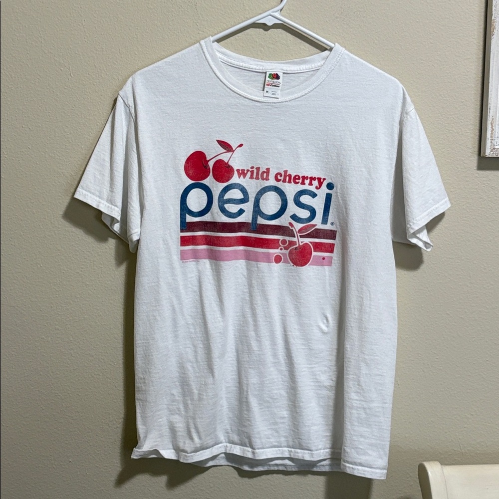 Pepsi Tee with Red and Blue Wild Cherry 🍒 Design Size Medium